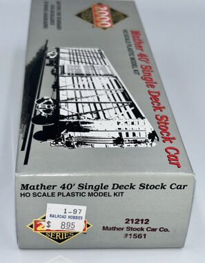 NIB Proto 2000 HO Scale Mather Stock Car Co 40' Single Deck Stock Car Kit #1561